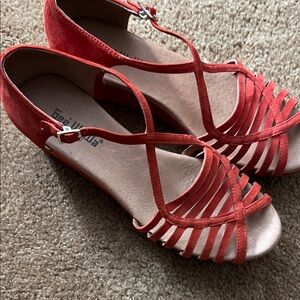 Chic Red Strappy Sandals